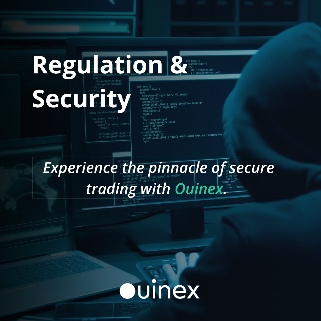 Ouinex's tweet photo. Navigate the Crypto Market with Confidence! 🛡️ At Ouinex, we prioritize Regulation &amp; Security to ensure a safe trading environment for our active traders.

#ouinex https://t.co/FZ6YLBB7tM