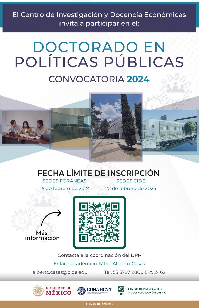 DPP_CIDE's tweet photo. Si buscas un espacio de excelencia académica para el desarrollo de tu formación doctoral, el DPP es un programa donde podrás adquirir conocimientos teórico-metodológicos de vanguardia en la discusión de las Políticas Públicas.

ℹ️https://t.co/mdP6SItkEE

✍️https://t.co/q5dK2Nvt35 https://t.co/Nm4XSdQ3pk