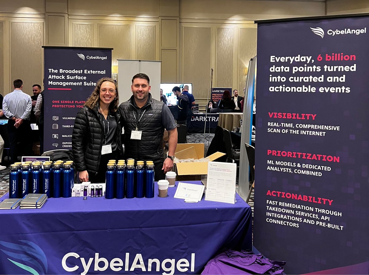 CybelAngel's tweet photo. We are delighted to be on the ground today at the @CyberSummitUSA in Buckhead, Atlanta.
Our expert @CybelAngel team are on hand to discuss all things related to #EASM with you. We’re looking forward to exchanging with you all!
#OfficialCybersecuritySummit #CSSAtlanta https://t.co/s2IgFeETii
