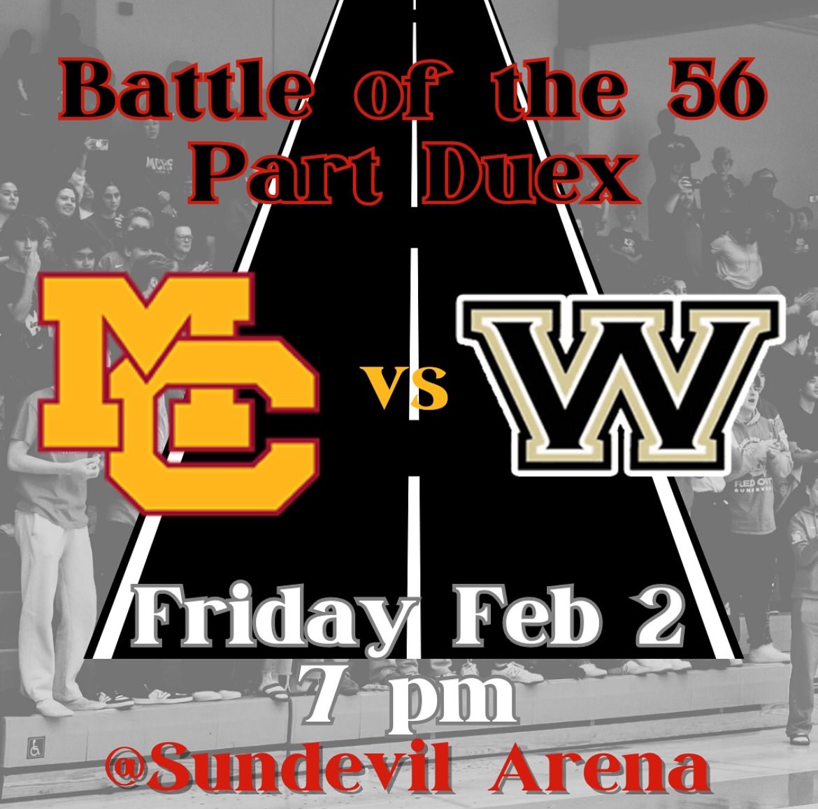 MC_baseline's tweet image. Gameday for the Sundevils. Mt. Carmel will play host to the 2nd and final meeting for the Battle of the 56 against Westview. Tip-Off tonight is at 7pm.