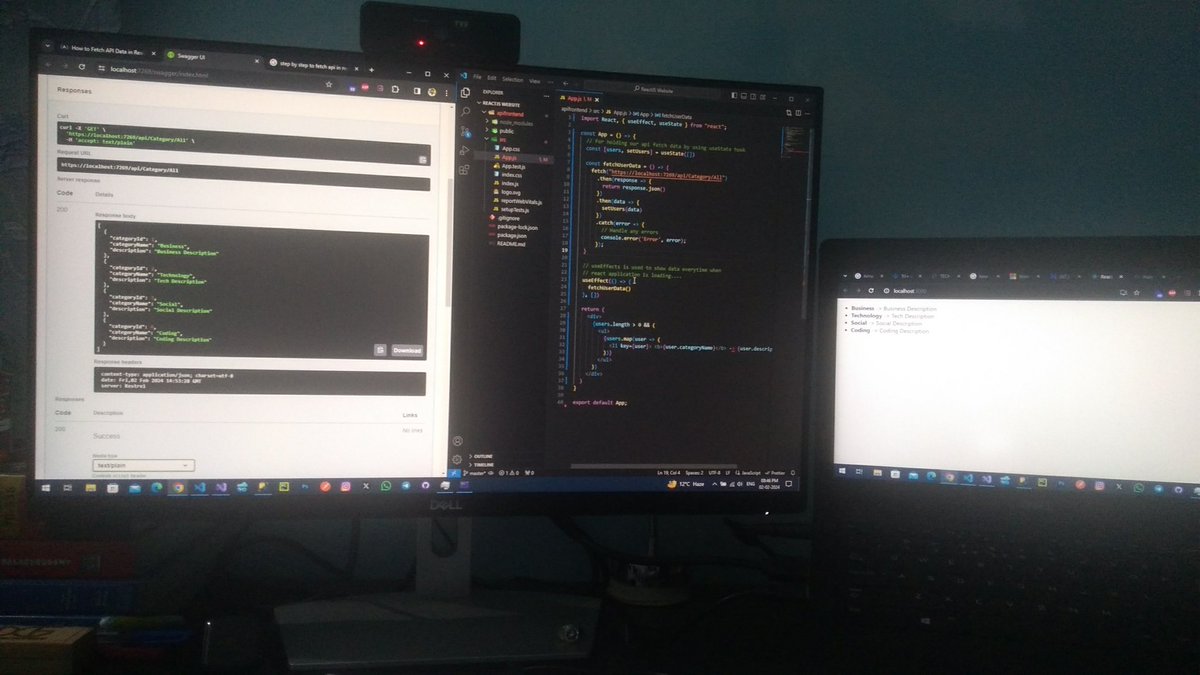 rovid_kashyap's tweet image. Learn React Day 1 - Fetch API to react and display data using Fetch() method... Not so typical #programming #selftaughtprogrammer, #codinglife #reactjs #developers