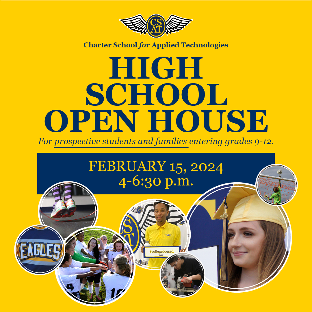 Join us for our High School Open House for Prospective Students and Families on Thurs., Feb. 15 from 4-6:30 p.m. Take a tour, ask questions and see what we can offer your 9th - 12th grader in the 2024-2025 school year! csat-k12.org/openhouse