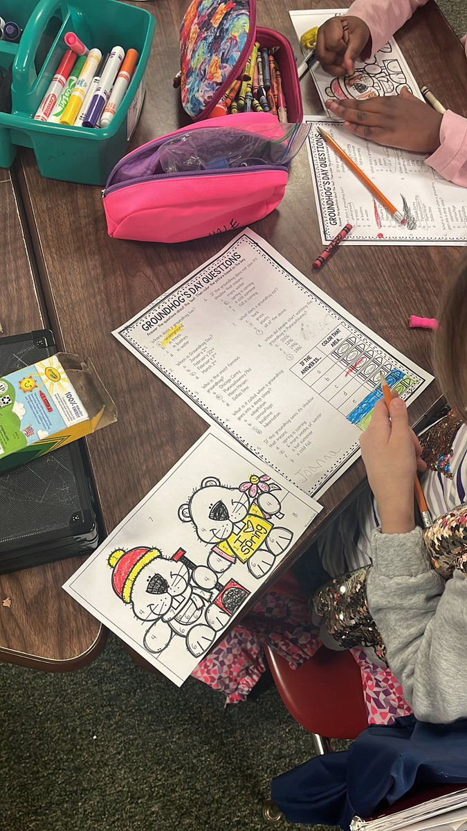 FCPSMurphy's tweet photo. Happy Groundhog’s Day! We took a vote to predict what we thought Phil would see and then did a comprehension check on a Groundhog’s Day article! https://t.co/RzzSq6IBMm
