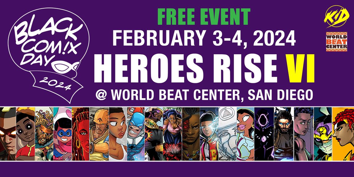 This weekend! @BET @CNN @Complex @methodman @MetroBoomin @SonyAnimation The 6th anniversary of Black Comix Day in San Diego! Free Admission. #blkcomixday2024 #BlackHistoryMonth