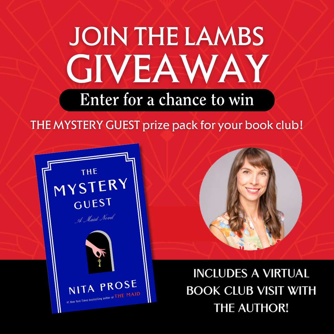 Calling all book clubs! Enter for your chance to win a prize pack for your book club, celebrating @NitaProse's THE MYSTERY GUEST! Enter for your chance to win here: sites.prh.com/join-the-lambs…