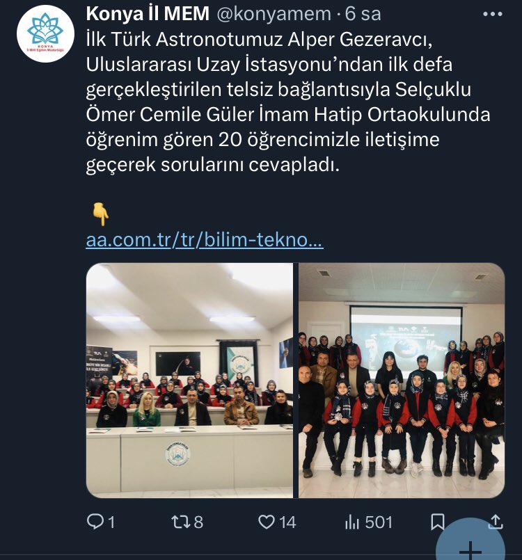 OmerIho's tweet photo. İlk Türk astronotumuz Alper GEZERAVCI ile Uluslarası Uzay İstasyonu’ndan 20 öğrencimizle ilk defa telsiz bağlantısıyla görüşme gerçekleştirildi. 

https://t.co/GYABwsoWBd https://t.co/tinUwDBvmy