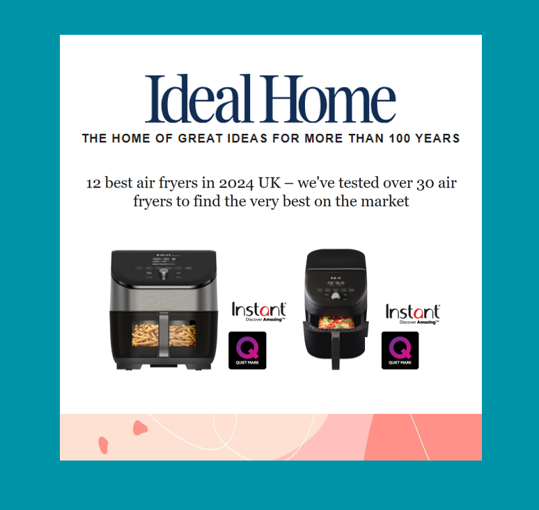 Delighted to see Quiet Mark certified air fryers by @InstantBrandsUK make @idealhome's list of '12 best air fryers in 2024'. Read the article here: bit.ly/3vT8G3N #QuietMark #FindYourQuiet #InstantBrands #IdealHome #AirFryer #QuietKitchen