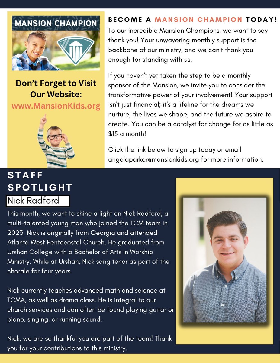 The February edition of the TCM Times is here! Make sure to check out this month's newsletter for amazing community partner shout-outs, as well as some important information about one of our children.

And please don't forget to share this post! 

Happy Friday!