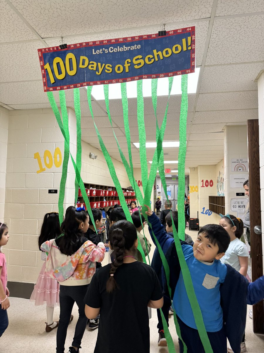 Happy 100th Day at school!  Today is a day of celebration 🎉 We celebrate our growth, learning and friendships.  It’s a happy day at Stevenson!  🎉🎉🎉