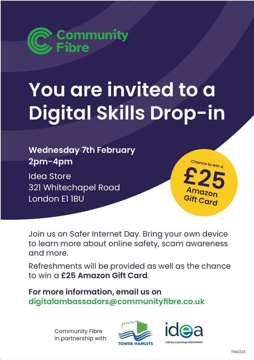 Don't miss out on the opportunity to learn about on line safety, scam awareness and more. @THHomes @TowerHamletsNow