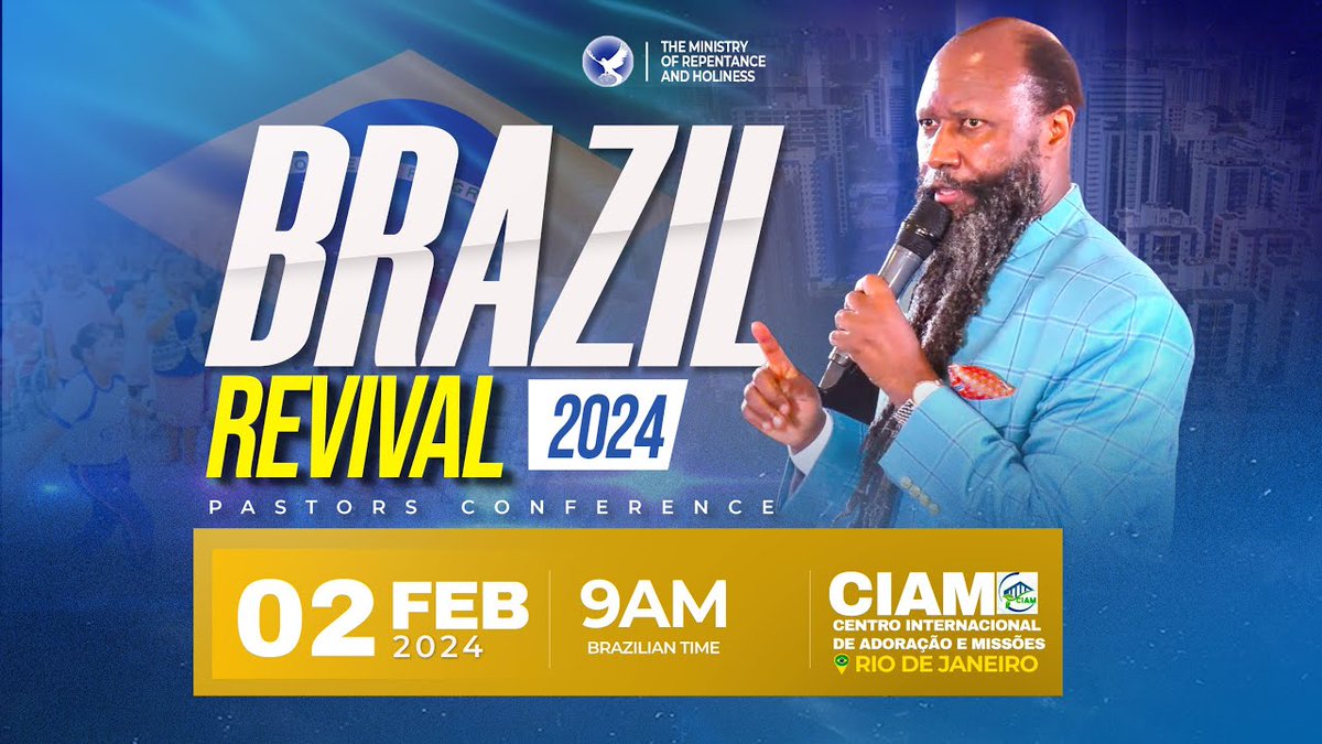 HAchienga's tweet photo. Revelation 3:10 NIV
[10] Since you have kept my command to endure patiently, I will also keep you from the hour of trial that is going to come on the whole world to test the inhabitants of the earth.

#BRAZIL3CONFERENCE https://t.co/N17rTgVBAH