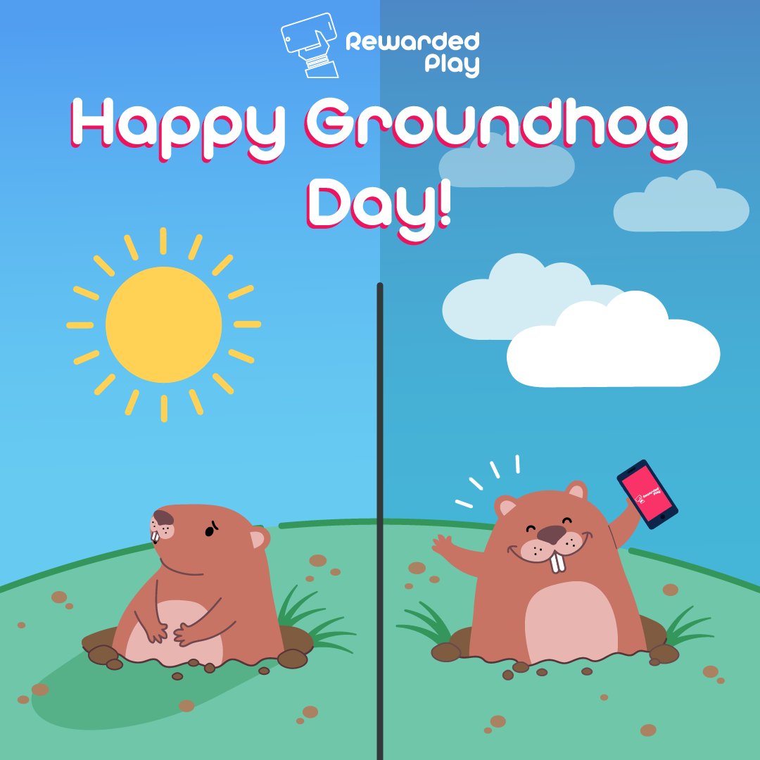 rewarded_play's tweet photo. Happy Groundhog Day!! ๐คฉ We sure hope that spring comes early, but in the meantime, you always have Rewarded Play to keep you entertained (and earning extra cash!) ๐ฎ โ๏ธ
#groundhogday #mobilegaming #rewards #rewardsapp #appgames #videogames #rewardedplay #smartphone #gamer https://t.co/Fb4bKJ6iZv
