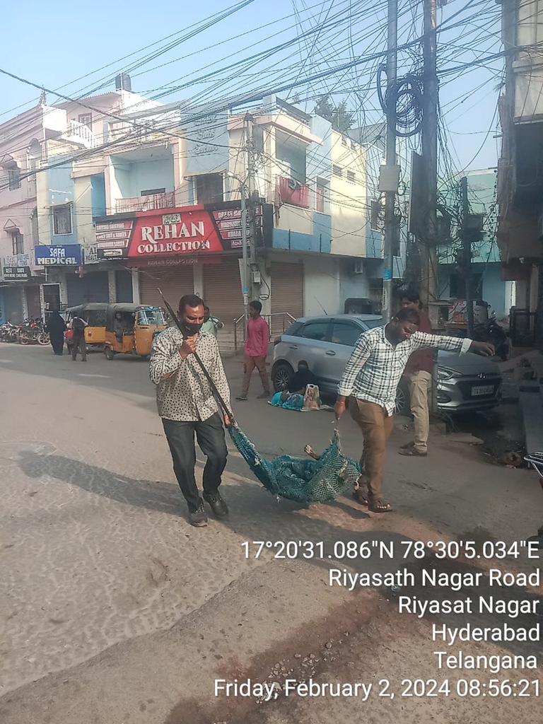 CrzOfficer's tweet photo. @mdh_dilawar @GHMCOnline Dear citizen, charminar zone dog squad Attended your Twitter complaint on 2nd February morning and evening shifts and caught 5dogs and shifted to ACC chudibazar for ABC/ARV https://t.co/7i9ng8yhd1