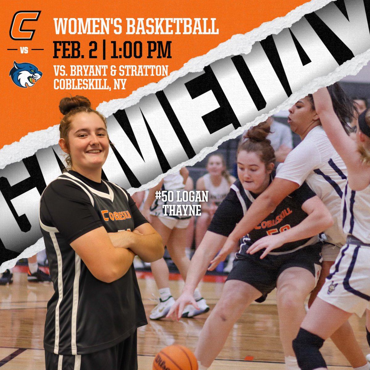 CobyAthletics's tweet photo. It’s GAMEDAY 🏀
🆚 Bryant & Stratton - Buffalo
⌚️ 1 PM
📍 Cobleskill, NY - Iorio Gymnasium
🎥 https://t.co/kBegbEzho8
📊 https://t.co/2FtqumQZOD
#OneCoby #CobyWBB #d3hoops #GameDay https://t.co/gDxtIYalyU