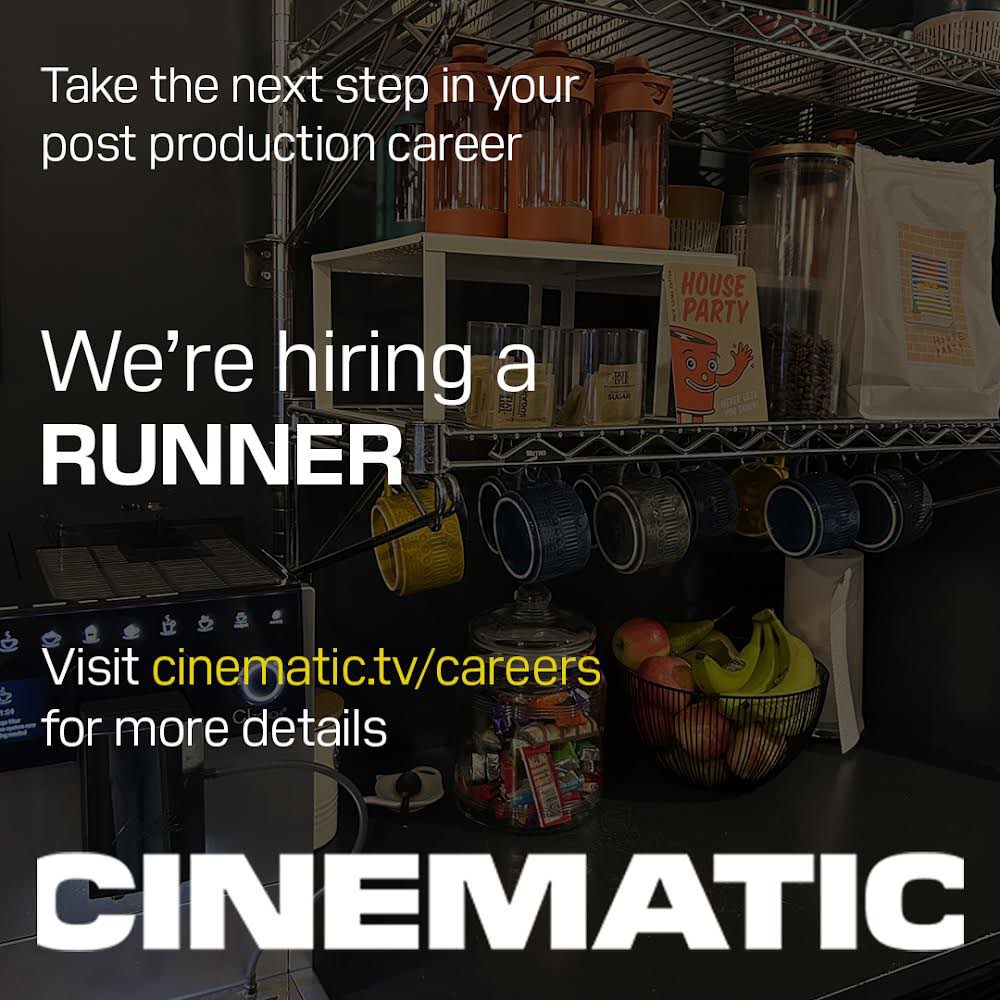 We are looking for an organised and motivated individual to join our team as a runner at our post house in Butetown! ☕️
Visit our website for more details, and email beth@cinematic.tv to apply 🏃‍♀️🏃