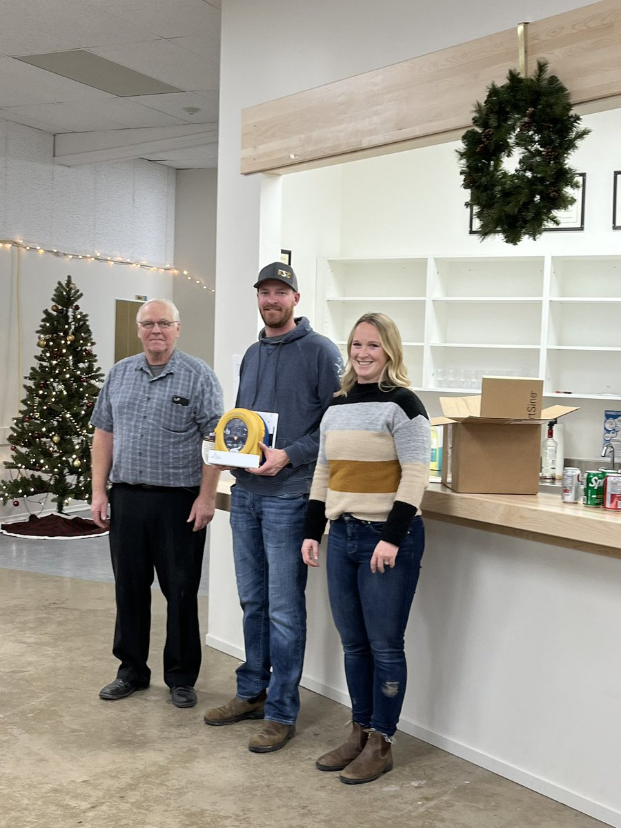 Before Christmas Acres for Hamiota board members Travis Brooks and Laura Cowling presented Hamiota 55+ Centre with an AED, which is now installed in the centre.