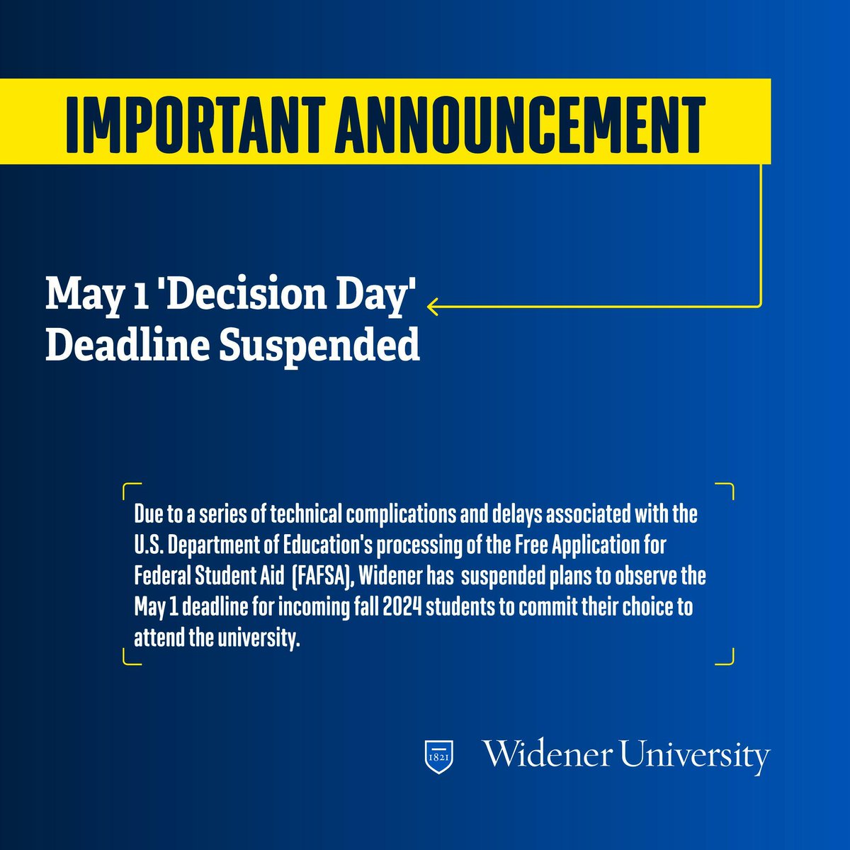 Widener University tweet media