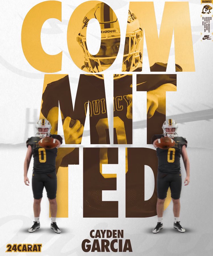 Blessed to announce I am committed to @QUHawksFootball thank you @Minooka_Indians for a great 4 years of blue collar football @TheCoach_Buddha @CoachPannone GO HAWKS!!!
