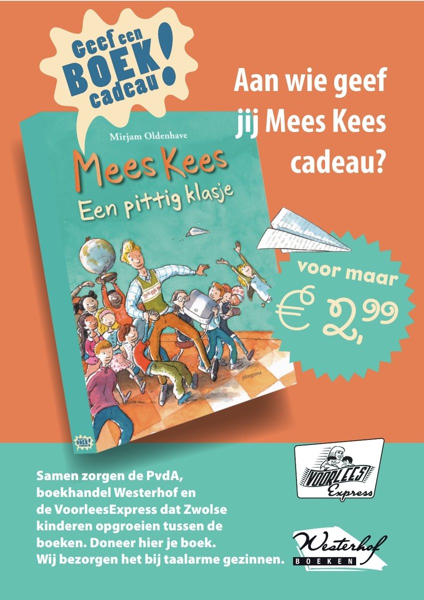 Geef Mees Kees cadeau! Voor 2.99 kun je een boek doneren zodat ook kinderen kunnen lezen voor wie dat niet vanzelfsprekend is

Deze doneeractie doen we samen met <a href="/westerhofboeken/">Boekhandel Westerhof</a>. 

Via onderstaande link of bij <a href="/westerhofboeken/">Boekhandel Westerhof</a> kun je deze actie steunen 👇
betaalverzoek.rabobank.nl/betaalverzoek/…