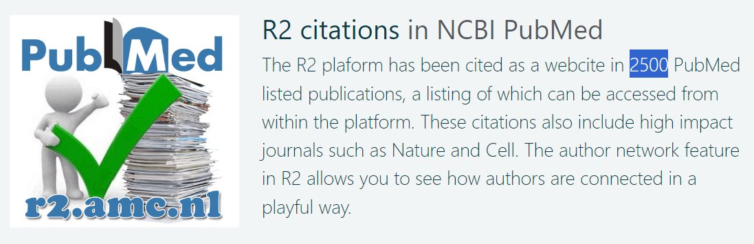 r2_platform's tweet photo. Very #proud to let you all know that the #r2platform has been cited in #ncbi #pubmed 2500 times :)

Free online R2 #Genomics analysis and visualization platform, for biomedical #researchers. No need for coding / bioinfo expertise

Learn something new Today https://t.co/ZrQJ6Hgur6 https://t.co/hnqJAGW7p2