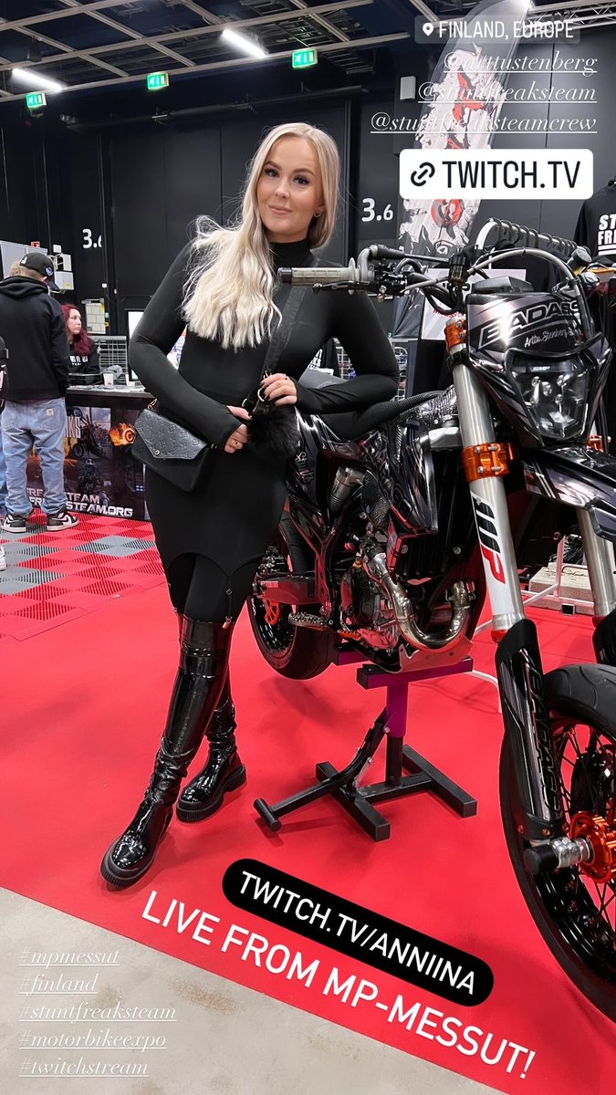 Anniinap_'s tweet photo. Live From MP-MESSUT With Stuntfreaksteam & Arttu Stenberg!
https://t.co/KhAd0A4C0i
#bike #twitch #expo #mpmessut https://t.co/nzggf9tQY3