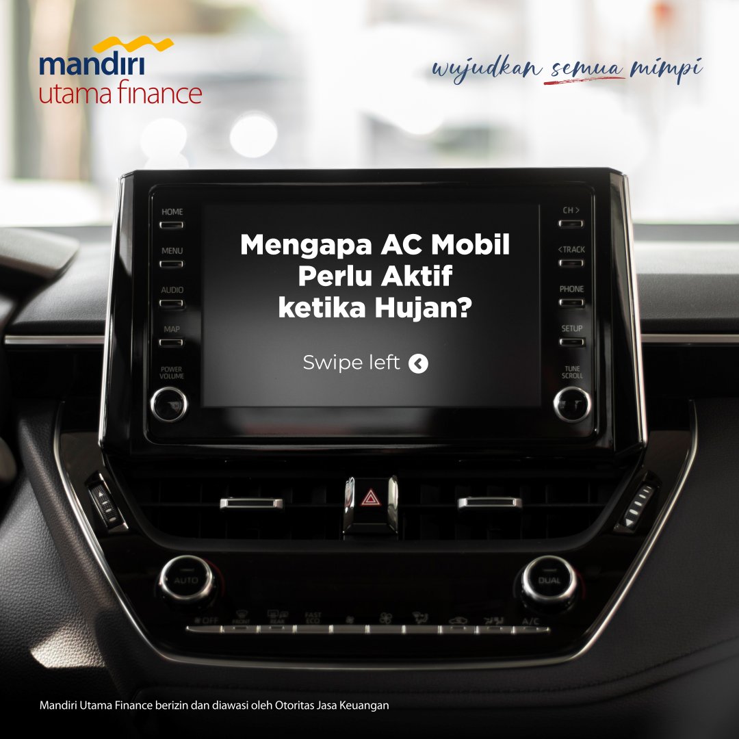 MU_Finance's tweet image. Ada yang sering matikan AC mobil pas hujan? Jangan lagi ya, soalnya ini berisiko lho.

Yuk, simak alasannya dalam post berikut, MUFriends.

#mandiriutamafinance #acmobil #wujudkansemuamimpi #MUFFunFact #kreditkendaraan #kreditmobil #kreditmotor #pinjamandanabpkb #MUFDana