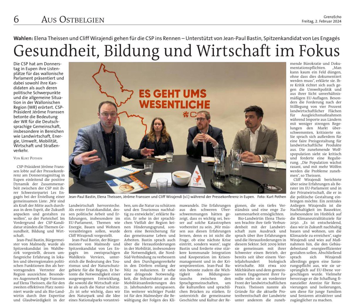 brf.be/regional/17986…
Conférence de presse de présentation des candidats CSP sur la liste Les Engages pour la circonscription régionale de Verviers-Eupen! En avant, le courage de changer! Avec <a href="/CWirajendi/">Cliff Wirajendi</a> et Elena Theissen et Jérome Franssen.
