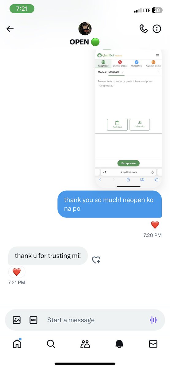 astrologybebi's tweet photo. @CleoPrems vouch @CleoPrems for one month quillbot ❤️ legit and fast transaction! https://t.co/Zpey50pBYn