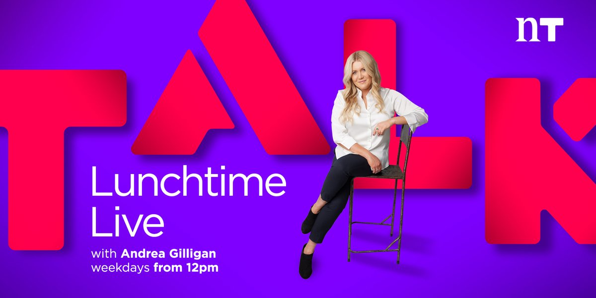LunchtimeLiveNT's tweet photo. COMING UP | @andreagilligan 

🏉 Is rugby in schools is a form of child abuse? @EricAndersonPhD 

💊Should the morning after pill be available over the counter?

📰Regional Roundup @ShaneBeattyNews

🏇🏼#AskMeAnything Former Jockey

👭How do friendships change after kids? https://t.co/LHlOC3qDgG