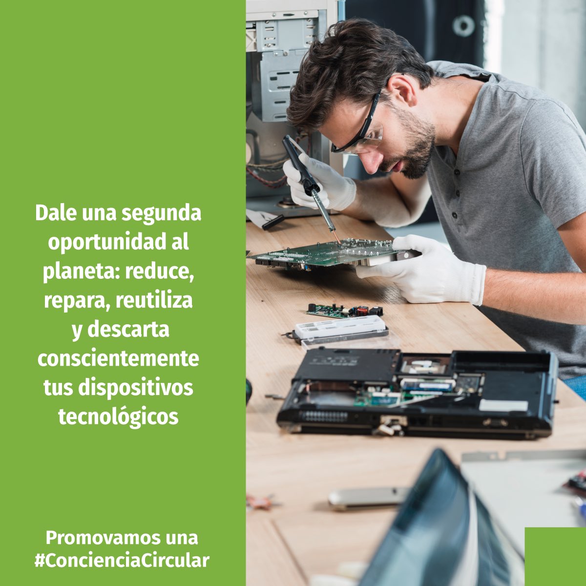 Eslared_Ve's tweet photo. La reparación y reutilización de los dispositivos
tecnológicos permite reducir el impacto ambiental al evitar
la extracción de nuevos recursos naturales, la producción
de nuevos residuos y la contaminación.
Promovamos una #ConcienciaCircular
#ReusaReciclaRepara https://t.co/iWLjfvC4yT