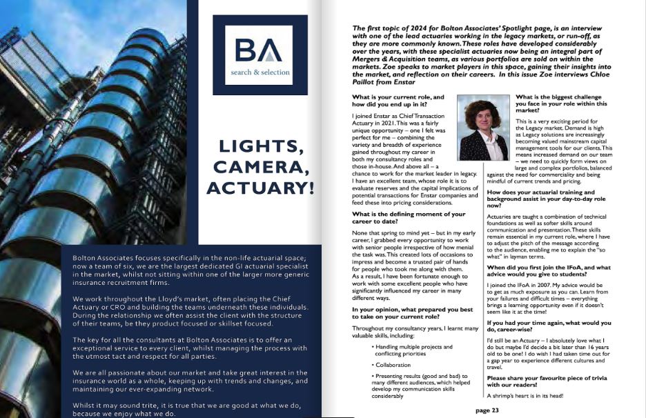 In our series for <a href="/actuarialpost/">Actuarial Post</a>, focusing on female Chief Actuaries, Zoe Bolton speaks to Chloe Paillot,
Enstar
bit.ly/43p1UOB