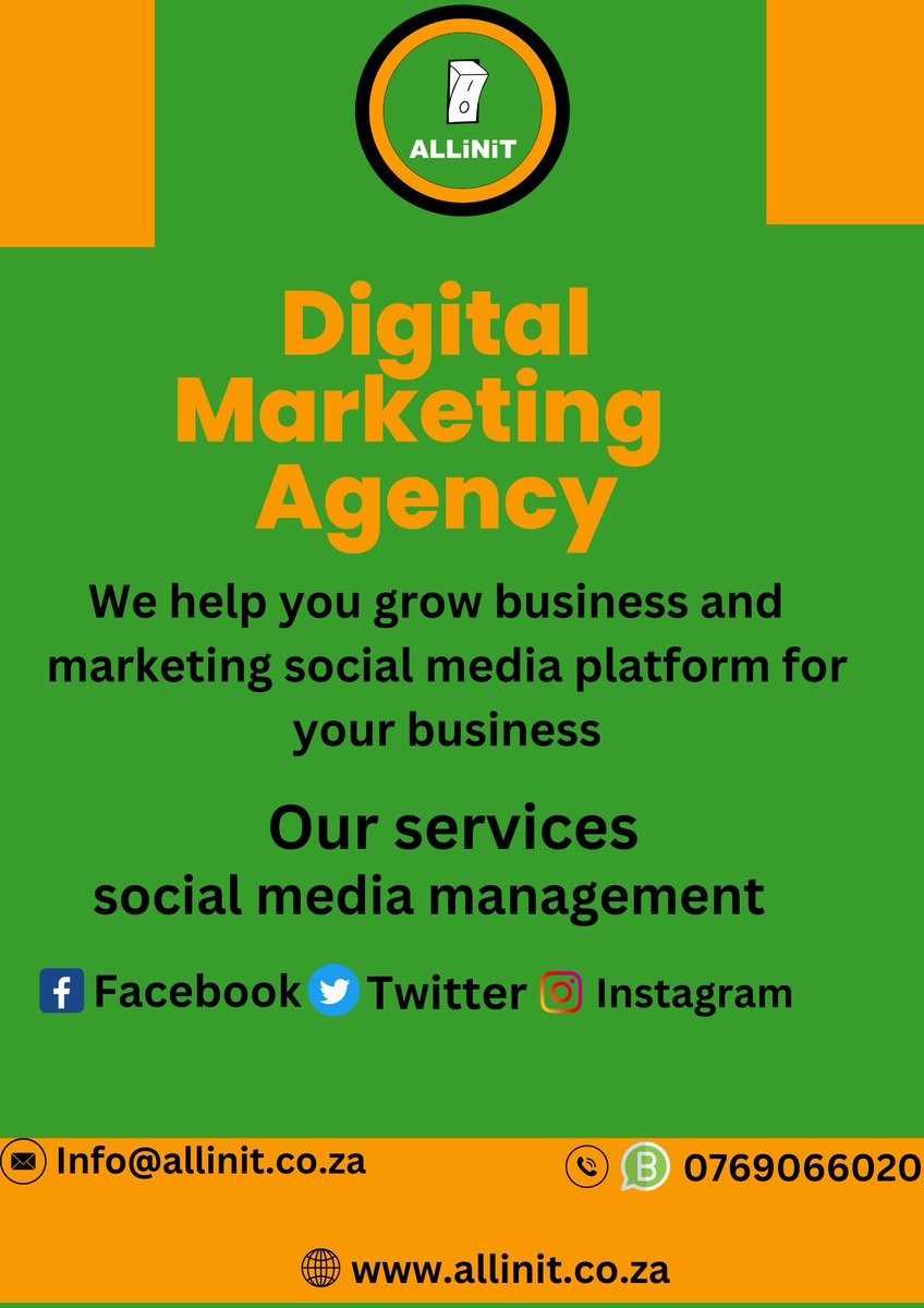 allinitPtyLtd's tweet photo. Our Digital marketing services at allinit for your business, we do social media management for your social media platform managing your Facebook, Twitter and Instagram accounts for your business...#Allinit #Digitalmarketing #socialmediamarketing https://t.co/SVw7S5ZKZc