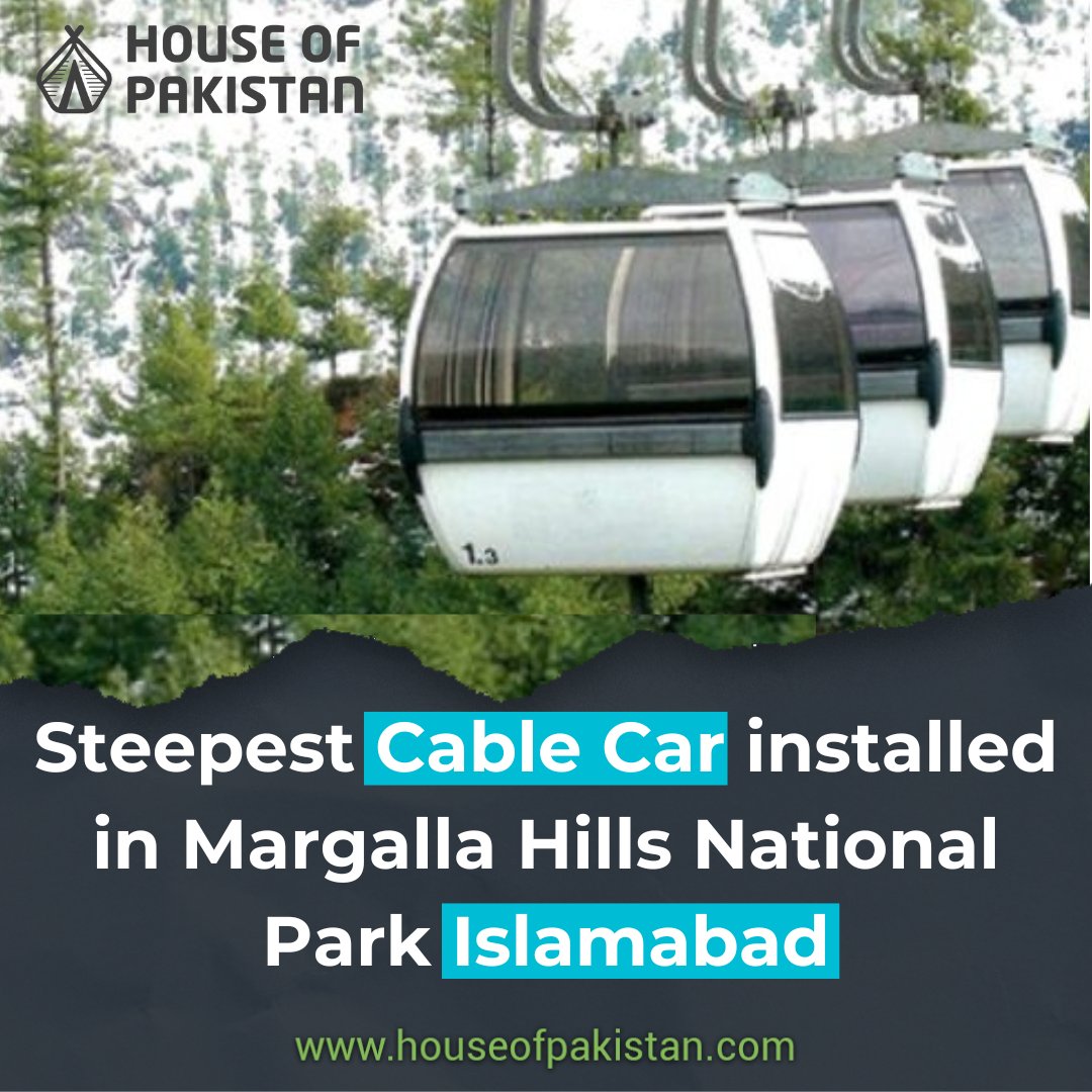 The Margalla Hills National Park in Islamabad, Pakistan, now features the steepest cable car in the region. This impressive addition allows visitors to effortlessly ascend to the hilltops, offering stunning panoramic views of the park and the city below. #houseofpakistan