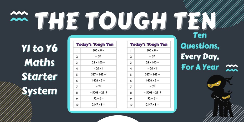VocabularyNinja's tweet photo. ๐ช๐ The Tough Ten ๐๐ช Another Teacher & School Fav! ๐ง
10 daily ARE questions, every day for the whole year - for Y1 to Y6! Complete with answers. Easy to implement across a whole school! #ToughTen
๐ท FREE Samples and full resource here - https://t.co/xOr48s0iMD
#maths https://t.co/m8cBm6UvID