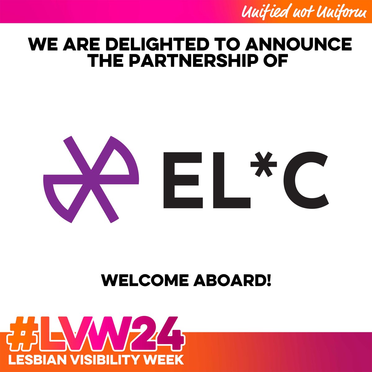 Who else is excited for #LVW24? We are thrilled to announce that @EuroLesbianCon is one of our charity partners 🌈 Learn more about Lesbian Visibility Week: lesbianvisibilityweek.com