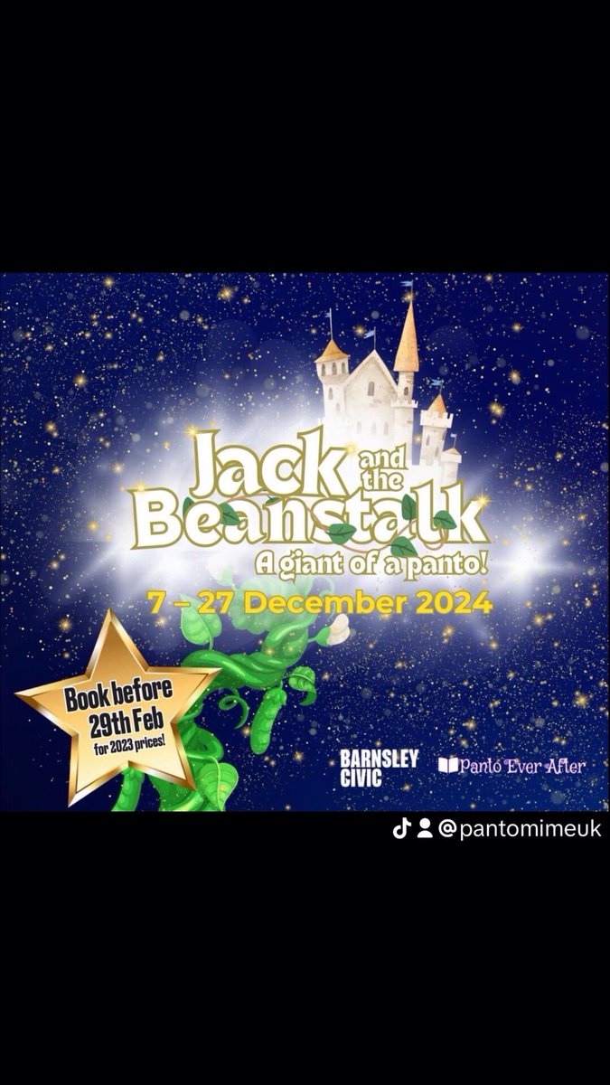 While other venues have now stopped their early bird offer,ours is still available until the end of Feb!So save even more on all seats still at 2023 prices! Book at rb.gy/afghwy for a family of 4 ticket for just £49. Join us again for the “Best Panto in town”
