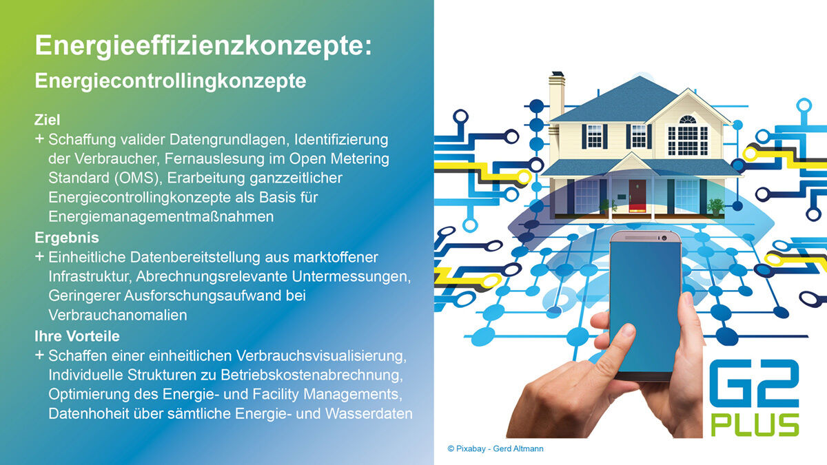 Grundlage für ein umfassendes Energiemanagement ist die Ermittlung der Daten zum Energieverbrauch aller Verbraucher. Durch seine Visualisierung und Betrachtung der entsprechenden Betriebskosten können Sie Ihr Energie- und Facility-Management optimieren. g2plus.de/energieeffizie…