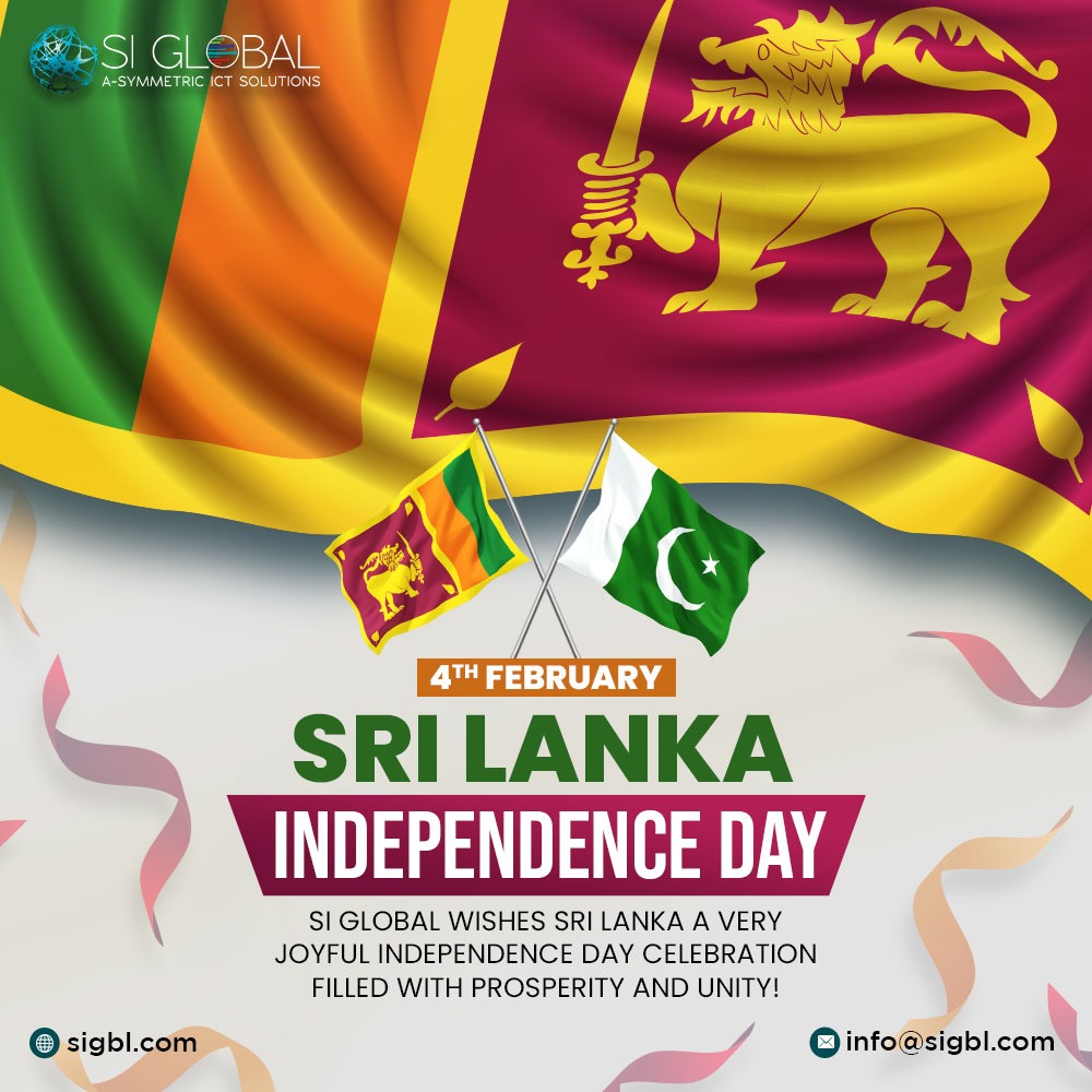 Happy Independence Day, Sri Lanka! SI Global sends warm wishes for a joyous celebration, prosperity, and unity on this special day.

#IndependenceDay #SriLanka #Celebration #Prosperity #Unity #SIGlobal #WarmWishes