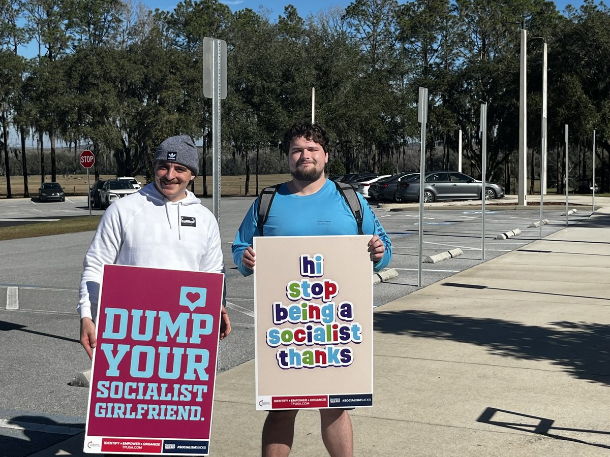 _CMG2001_'s tweet photo. From all of us here @TPUSA 

Socialism Sucks 

#socialismsucks 

@tpusastudents | @tpusa_gulf | @TPUSA_CITRUS | @TPUSAEvents https://t.co/Kghs5Biwx9