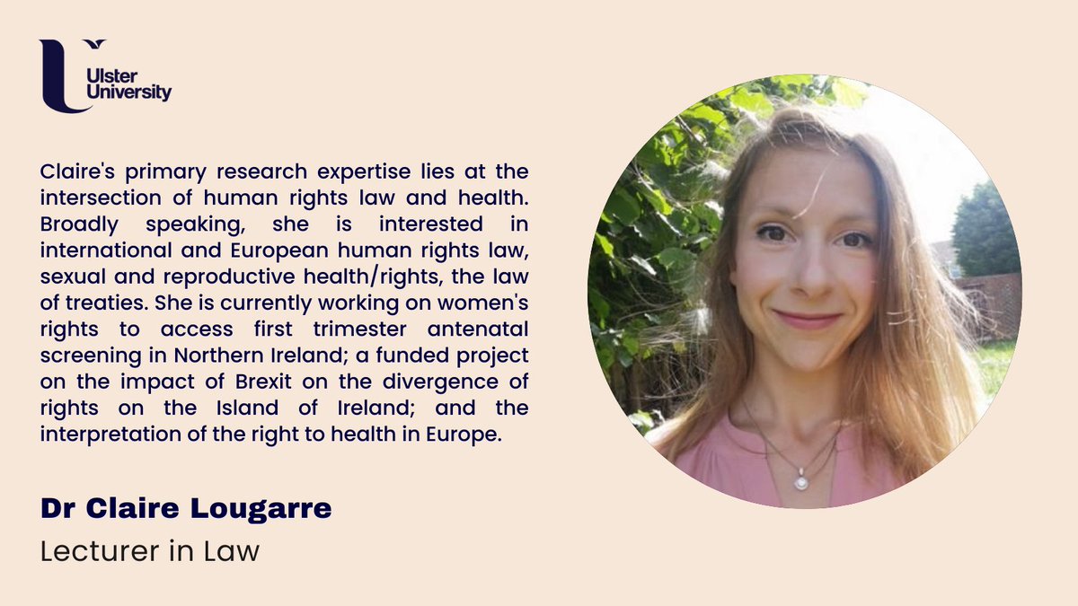 Meet our #lecturers! 
Today, we're introducing Dr <a href="/ClaireLougarre/">Claire Lougarre</a>, who teaches public international law, gender and human rights and is Course Director of our <a href="/TJI_/">Transitional Justice Institute</a> LLM programmes. 

You can find more of her work at: ulster.ac.uk/staff/c-lougar…