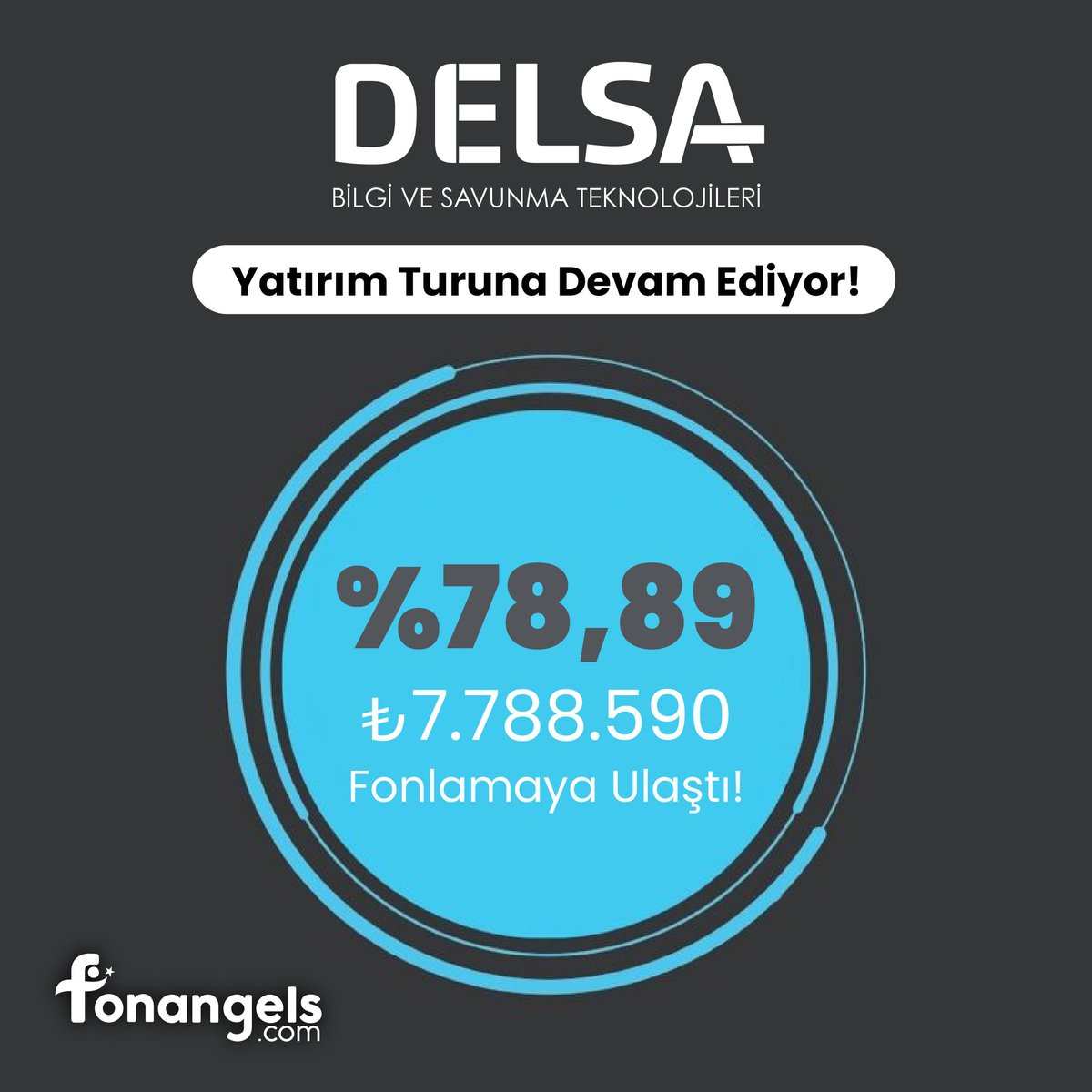 Savunma Sanayi, Atış Eğitim Sistemleri, Otomotiv Ürünleri ve Akıllı Ev Sistemleri konusunda pek çok ürünü bulunan Delsa, yatırım turuna devam ediyor!

Girişim %78,89 oranında ₺7.788.590 fonlamaya ulaştı!

Delsa’yı incelemek ve yatırım yapmak için bit.ly/DelsaSavunma ziyaret
