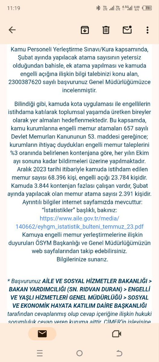 EkpssGrubu's tweet photo. 23784 engelli açığı varken 150000 atama bekleyen engelli varken 2391 engelli almanın hiçbir mazereti yoktur yerel seçimlerden önce ek atama istiyoruz. 
SİZİN İÇİN TÜRKİYE YÜZYILI ENGELLİ İÇİN AÇLIK YILLARI.
@MahinurOzdemir @tcailesosyal @RTErdogan @_cevdetyilmaz @tcbestepe https://t.co/3ONaztEvh8