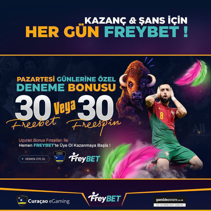 FreybetTR's tweet photo. #Freybet Güncel Adresi: https://t.co/ewnHI1Pp1X 

#BONUS #bahis #slotgame #Freespin #FreeBet #Casino https://t.co/CdM98ag5AU