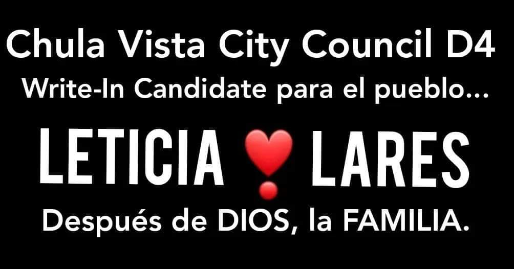 LetyLares's tweet photo. Hola! Soy Leticia Lares y te invito a votar por mi.  No soy política, SOY EDUCADORA y quiero forjar el camino a seguir en nuestra ciudad. Por años en el Distrito4 hemos estado abandonados, No MAS!  Ahora EL PUEBLO actuará, SOY TU VOZ!  ESCRIBE MI NOMBRE en la sección de WRITE-IN! https://t.co/xNgIfdmo8C