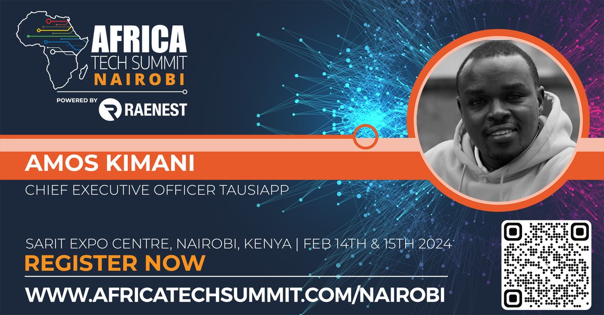 AfricaTechSMT's tweet photo. Africa Tech Summit Nairobi Feb 14th-15th 2024. Delighted to have Amos Kimani, CEO, @TausiApp, join us on the speaker line-up at #ATSNBO. Join them &amp; 1000+ leaders from across the #AfricaTech ecosystem. Register here https://t.co/klk1cWQsGZ https://t.co/5WNIBDnk7Q