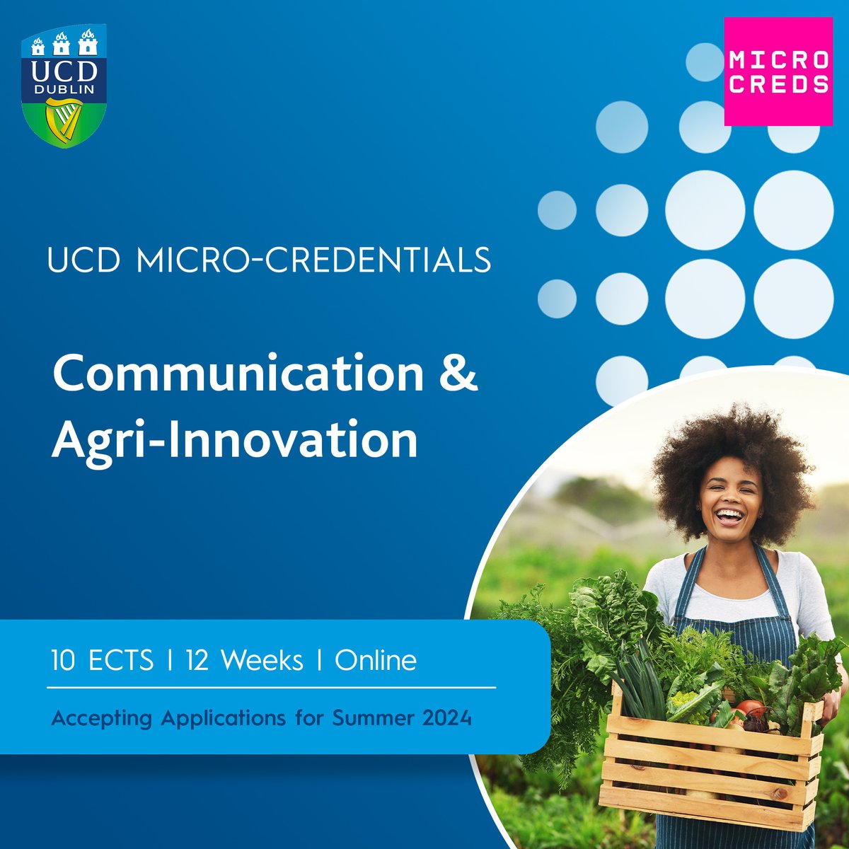 Explore the pathway to commercialising innovative solutions in the #AgriFood sector with our Communication and Agri-Innovation #microcredential. Perfect for professionals in the agri-food and animal health industries. Apply now ucd.ie/microcredentia… #UCD