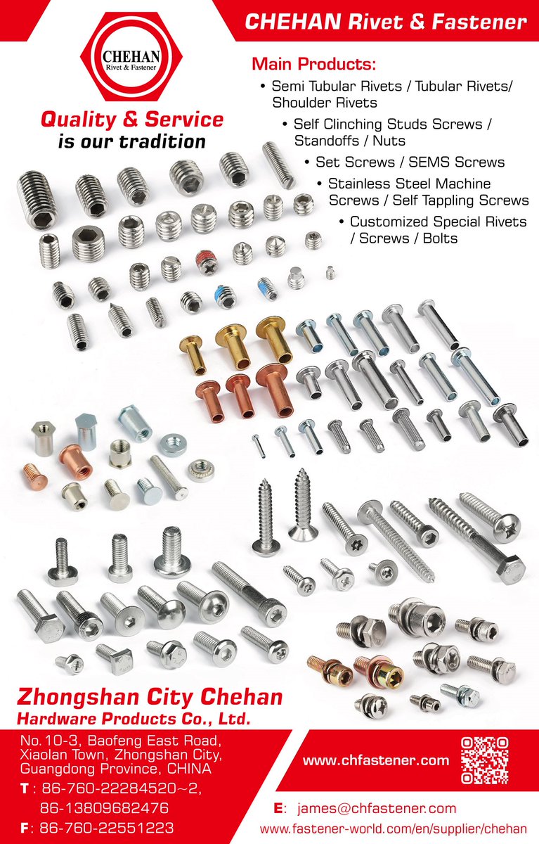 Chehan Rivet & Fastener (@jchiu043) on Twitter photo CHEHAN Rivet & Fastener CHEHAN Rivet & Fastener
