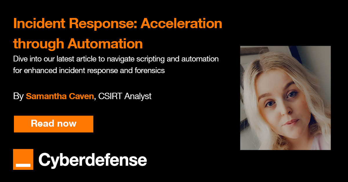 orangecyberdef's tweet photo. Navigating the dual edge sword of PowerShell in cybersecurity! 🛡️ Dive into our latest article written by Samantha Caven, to explore how scripting and automation are transforming incident response and digital forensics.

👉Stay ahead of threats!: https://t.co/yng3bKQgFU https://t.co/aR4EL84kSu