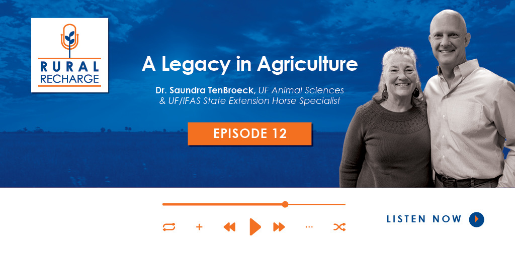 FlaFarmBureau's tweet photo. New episode, up now! We are excited for this conversation, by farmers for our neighbors. Link below to listen to Episode 12 of the Rural Recharge with the 2023 Woman of the Year in Agriculture, Dr. Saundra Tenbroeck. Link to listen below. #VoiceOfAg  

https://t.co/oA2OoDHw2K https://t.co/RBO1nzL7PU