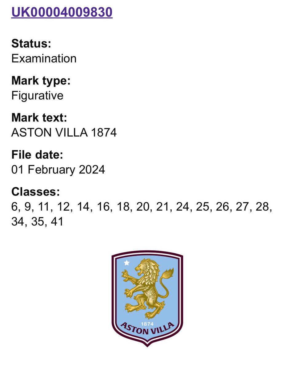 IainFace83_avfc's tweet photo. New Villa badge filed yesterday for examination. #AVFC #UTV https://t.co/CwcEbMHiDW